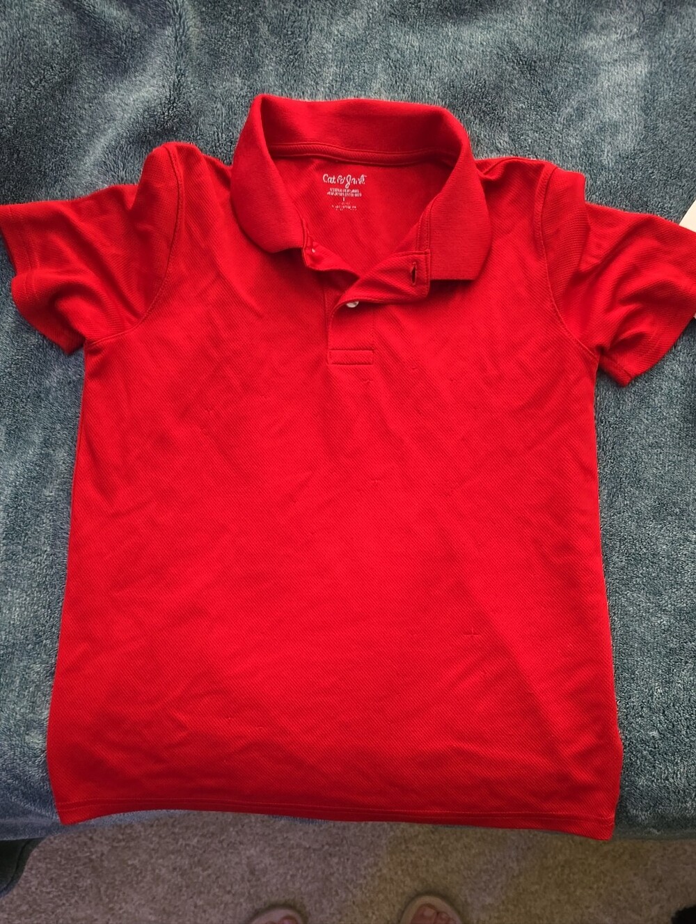 Cat & Jack Bright Red Short-Sleeve Polo